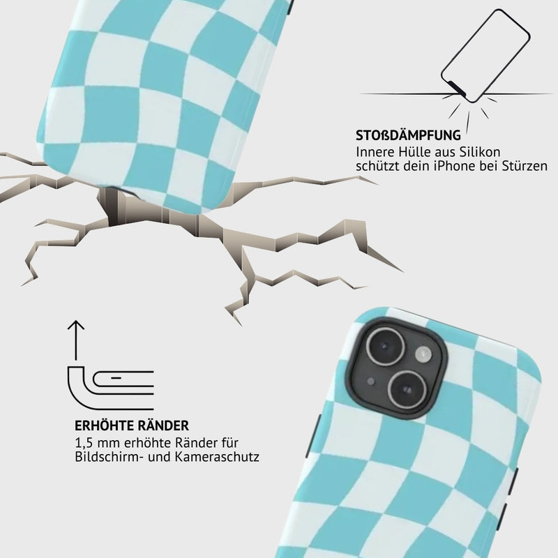 iPhone MagSafe Schutzhülle | "blue-checkered"