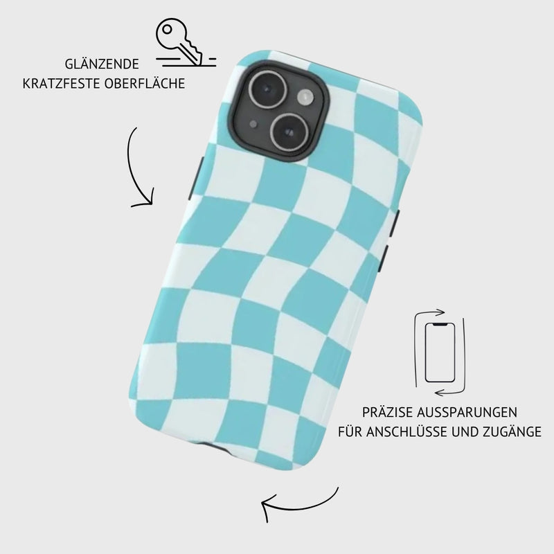 iPhone MagSafe Schutzhülle | "blue-checkered"