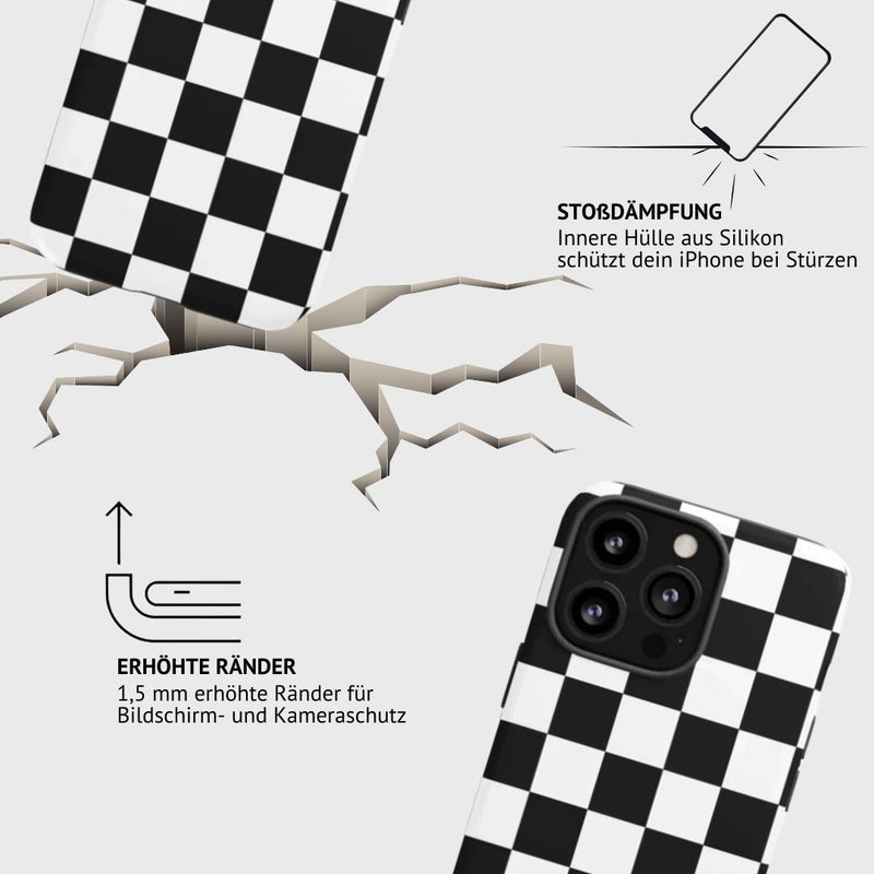 iPhone MagSafe Schutzhülle | "black & white tile"